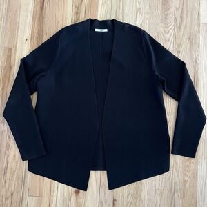 MM LaFleur New York Black Knit Cardigan Sweater Open Front Career Jacket XL